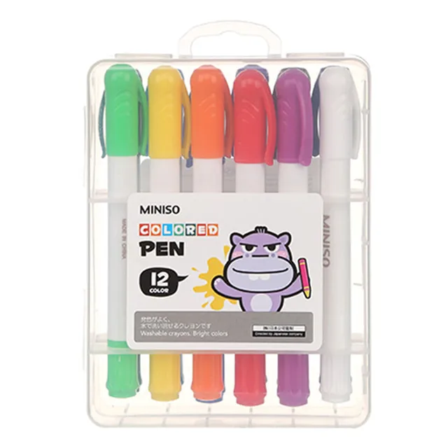 Paquete De Crayones, Lavables Con Estuche Transparente, Mediano, Multicolor