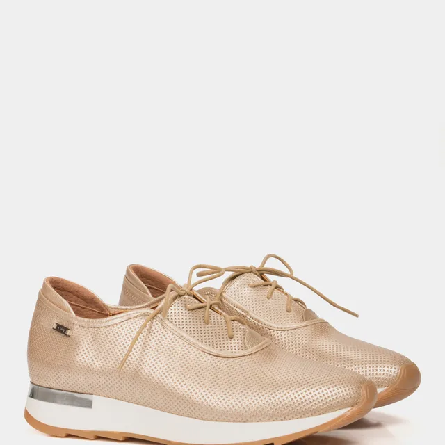 Zapatos cordón de cuero para mujer suela deportiva