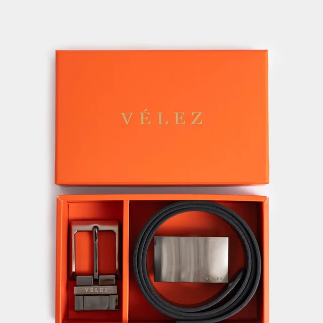Kit cinturón doble faz formal de cuero para hombre doble opción herraje
