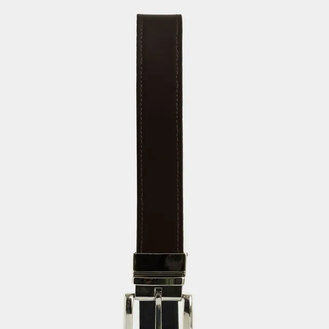 Cinturón doble faz austen de cuero para hombre costuras decorativas bordes