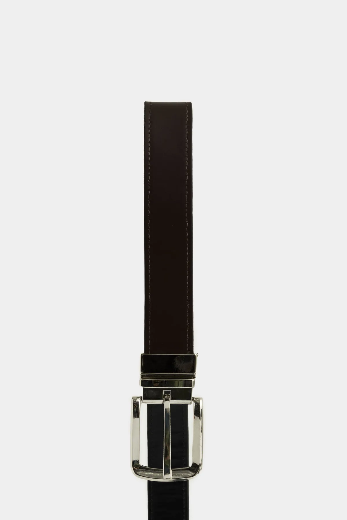 Cinturón doble faz austen de cuero para hombre costuras decorativas bordes