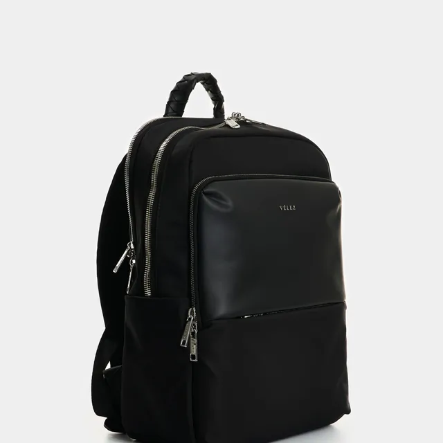 Morral Marfilo de cuero y nylon para mujer manija trenzada