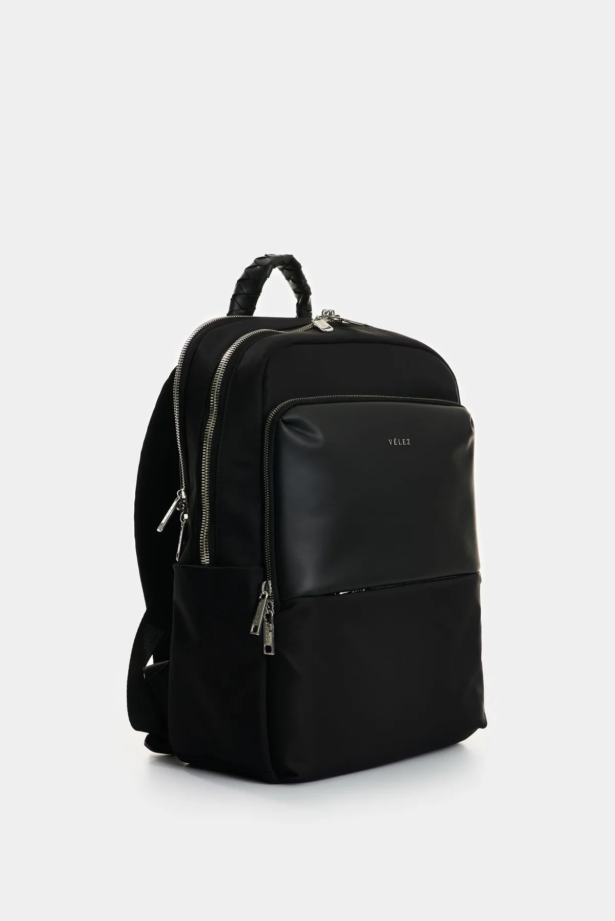 Morral Marfilo de cuero y nylon para mujer manija trenzada