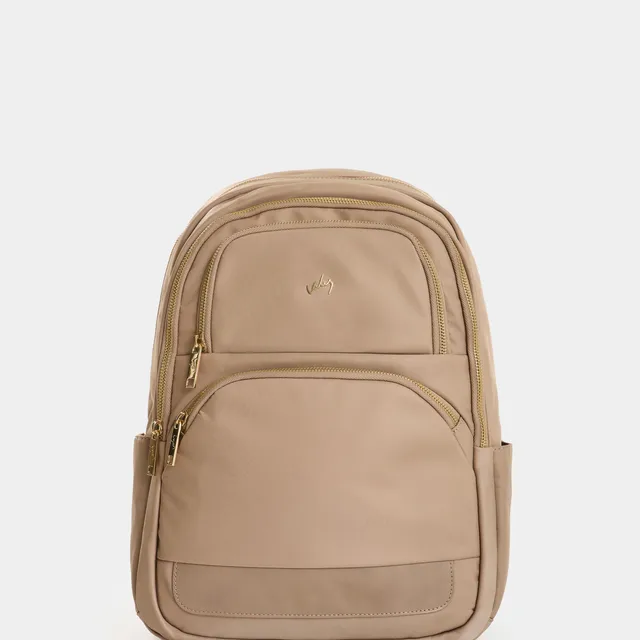 Tula morral en lona y cuero para mujer Biel