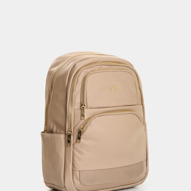 Tula morral en lona y cuero para mujer Biel