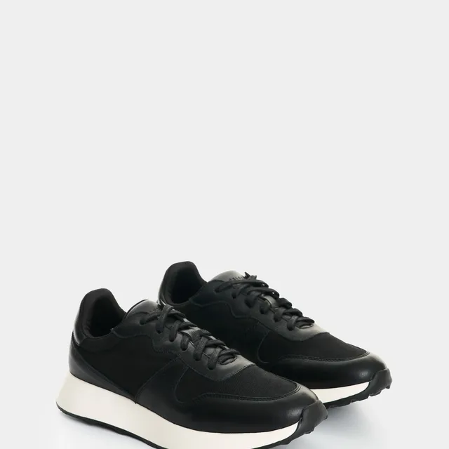 Tenis en cuero y lona para mujer Ocaso 2