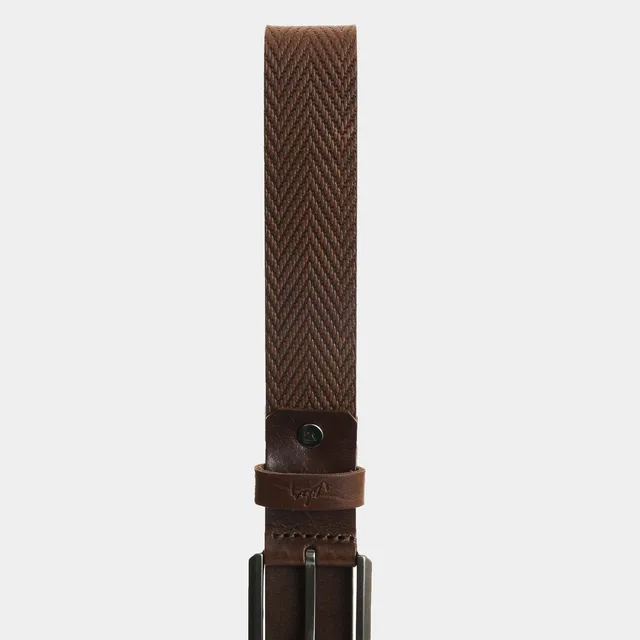 Cinturón unifaz de cuero grabado para hombre Loa