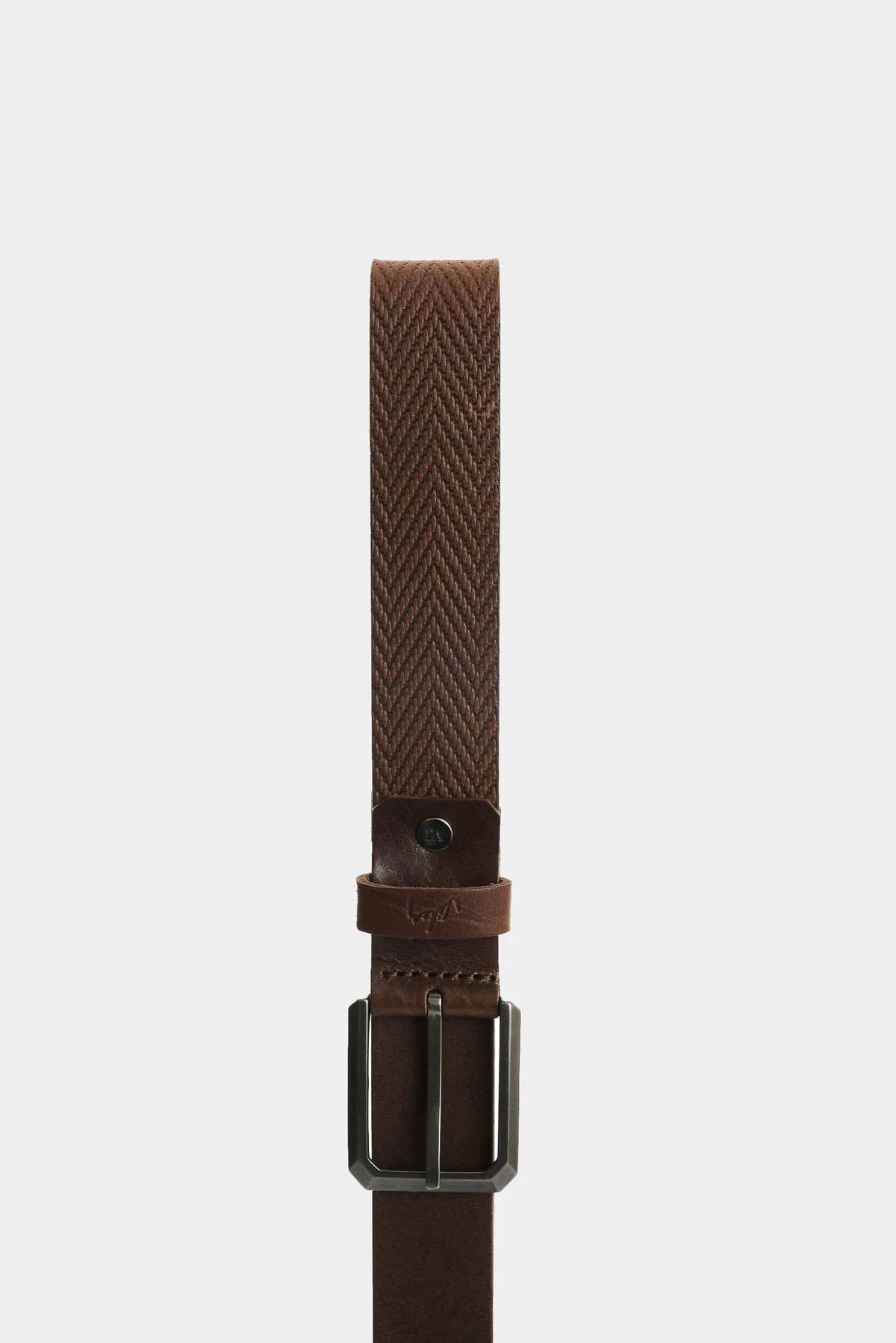 Cinturón unifaz de cuero grabado para hombre Loa