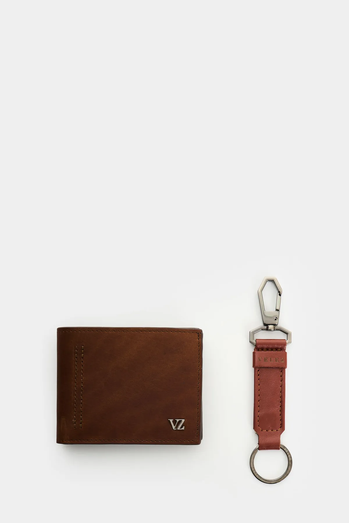 Kit Billetera + llavero de cuero para hombre Brand 2