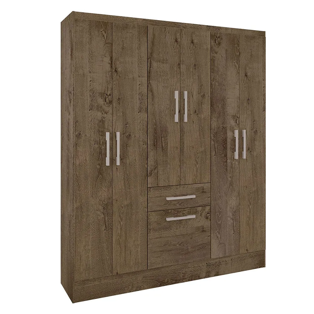Clóset 6 puertas 1 cajón 1 zapatero moca 183x148x47 cm