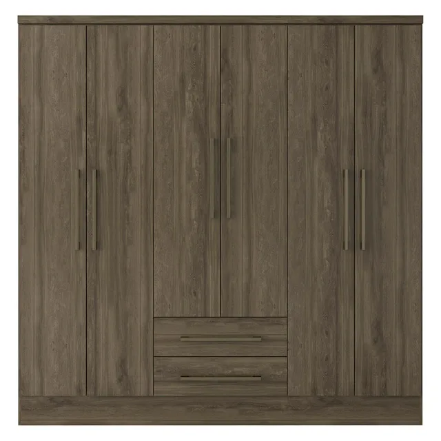 Armario 6 Puertas 2 Cajones 180x46 x182 Leño