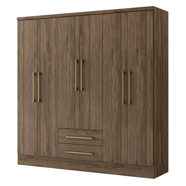 Armario 6 Puertas 2 Cajones 180x46 x182 Leño