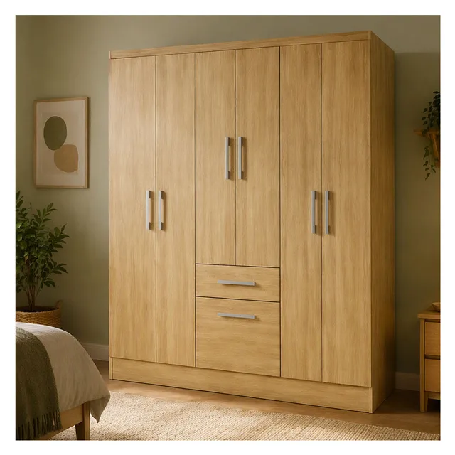 Clóset 6 puertas 1 cajón 1 zapatera wood M+design