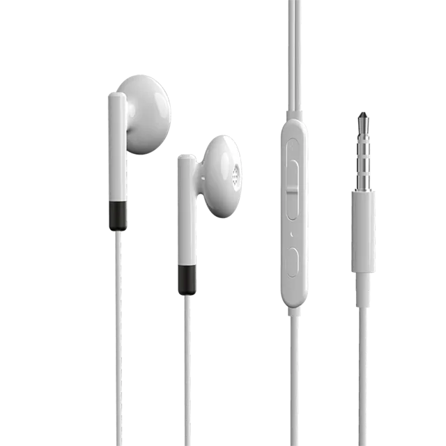 Audífonos de Cable Mediano Blanco y Negro