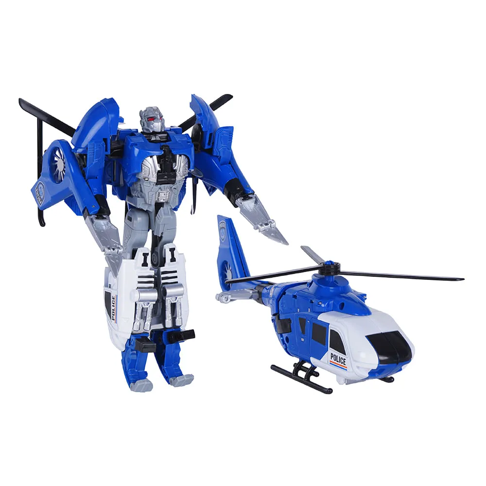 Juguete Transformable Helicóptero Policía Serie Miniso