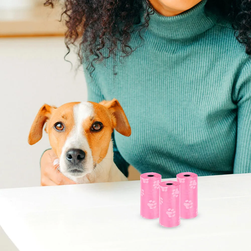 Bolsas para Desechos de Mascota Degradables Rosa 4 Piezas