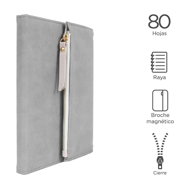 Cuaderno Ejecutivo Trifold Gris 80 Hojas