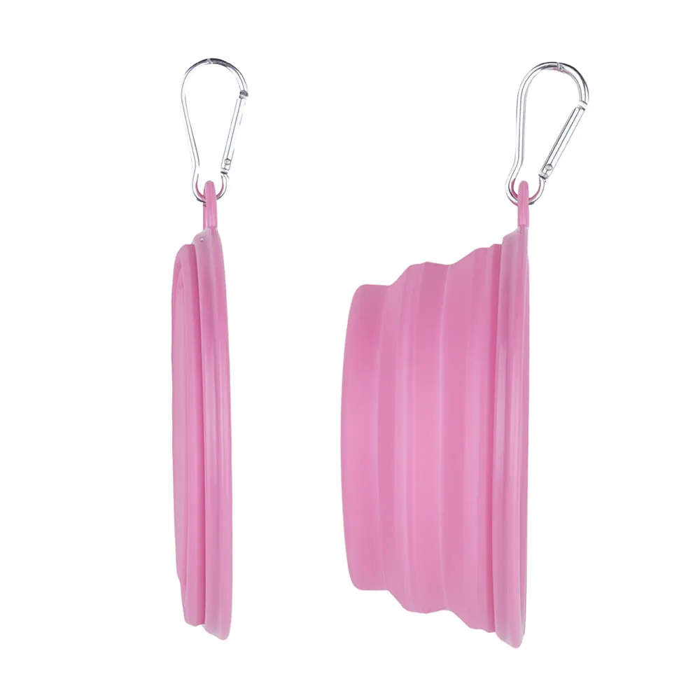 Tazon Plegable Portatil de Mascota Pet Series Mediano Rosa