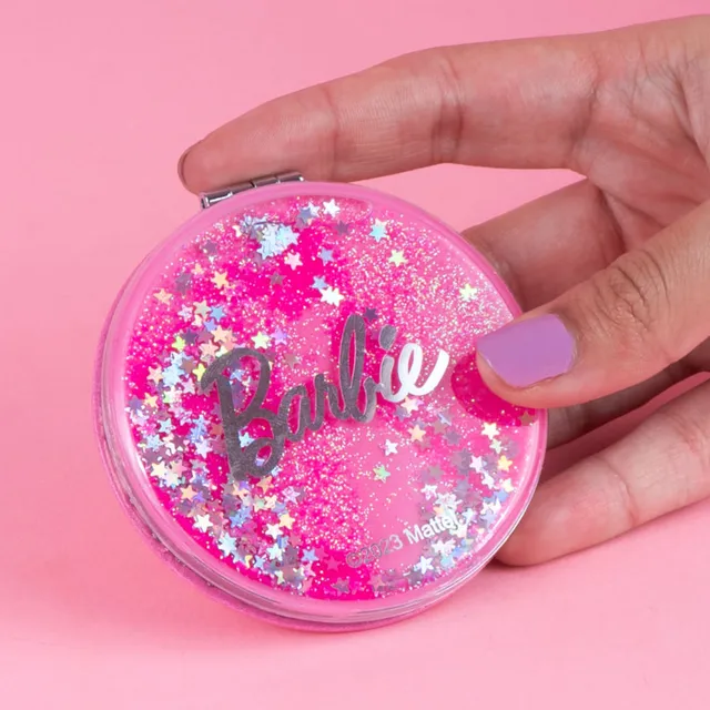 Espejo Compacto de Doble Cara Serie Barbie
