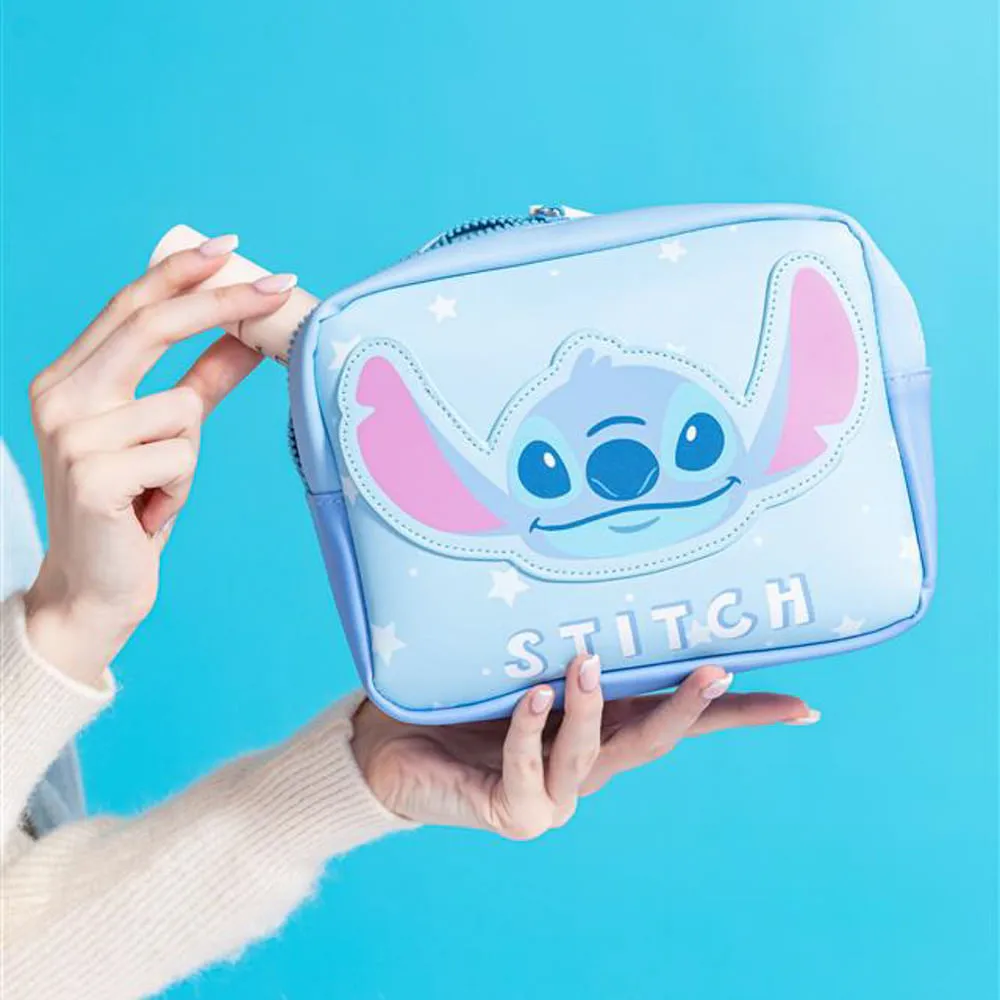 Cosmetiquera de Stitch Cuadrada Serie Disney Lilo & Stitch Azul