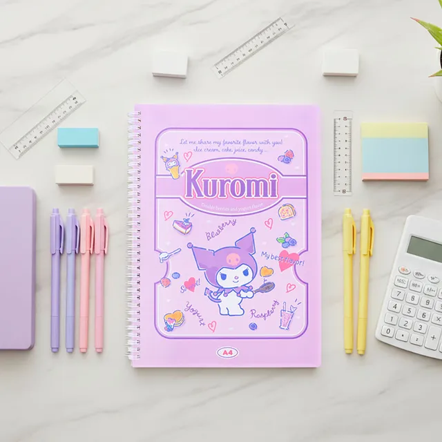 Cuaderno Retro A4 Arollado Kuromi Serie Sanrio