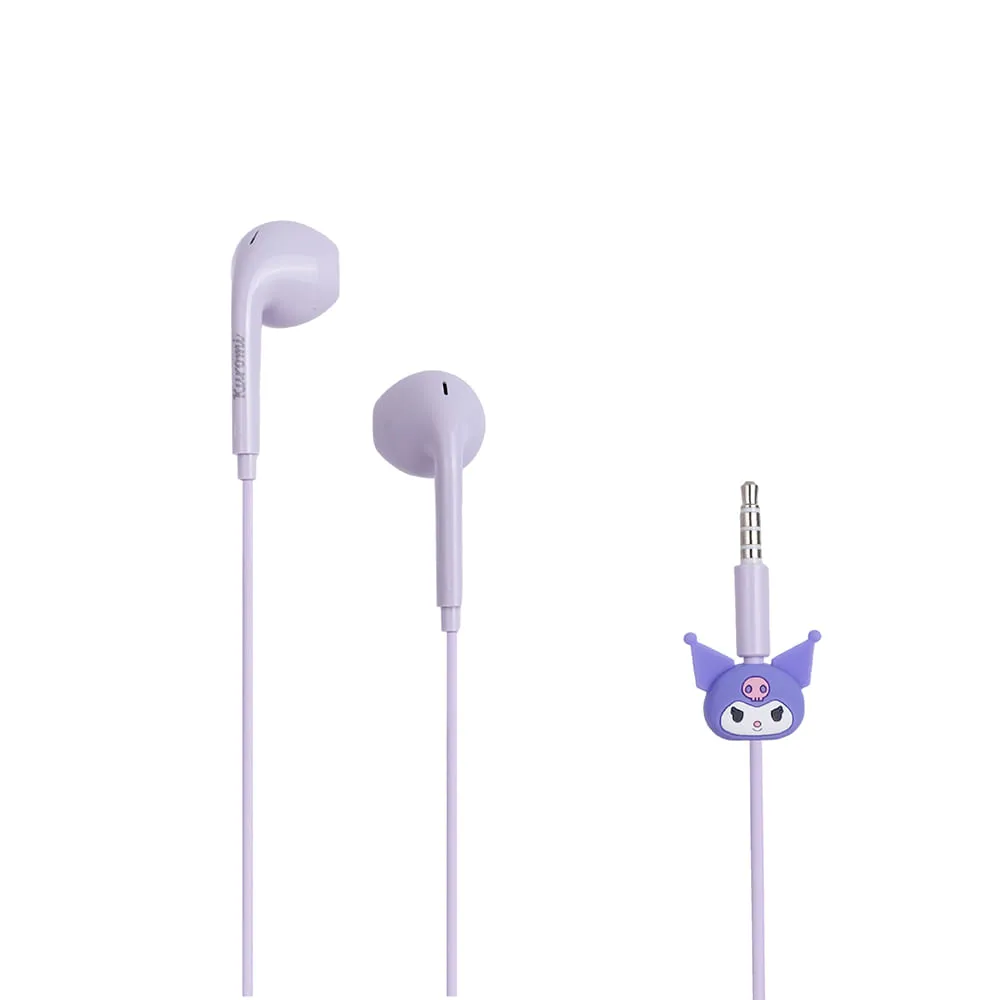 Audifonos de Cable Kuromi Serie Sanrio Morado