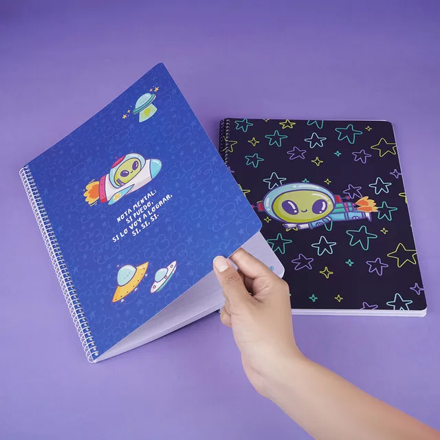 Cuaderno Argollado Alien Serie Vania Bachur Negro