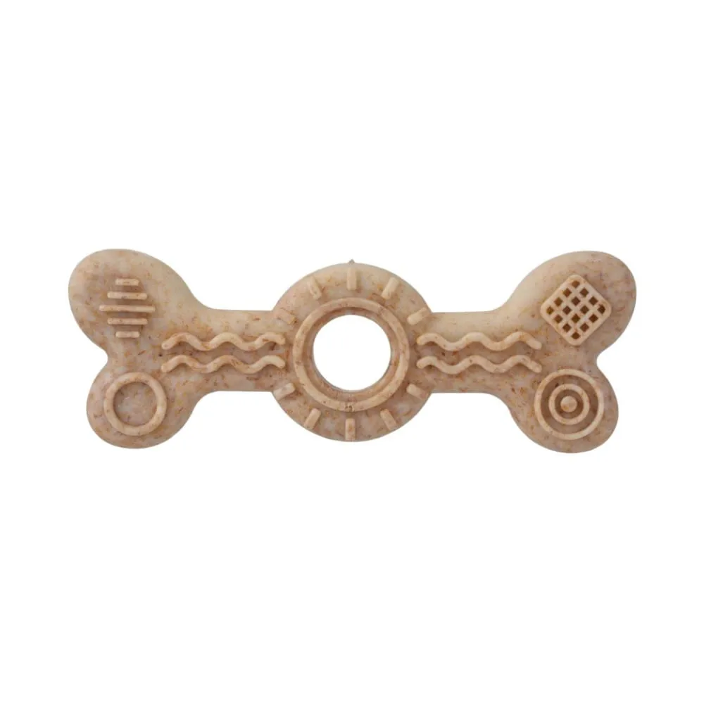Juguete Hueso Log Masticable Serie Miniso Beige
