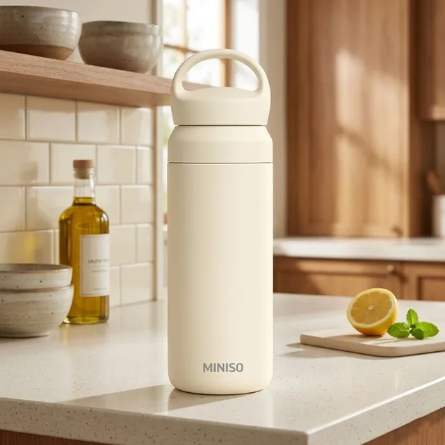 Termo con Asa 500 Ml Color Solid Serie Miniso Beige
