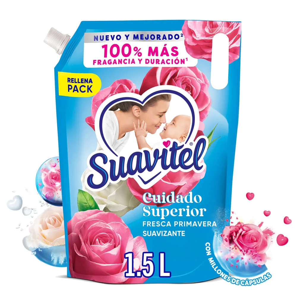 Suavizante Suavitel Cuidado Superior Fresca Primavera 1.5 L