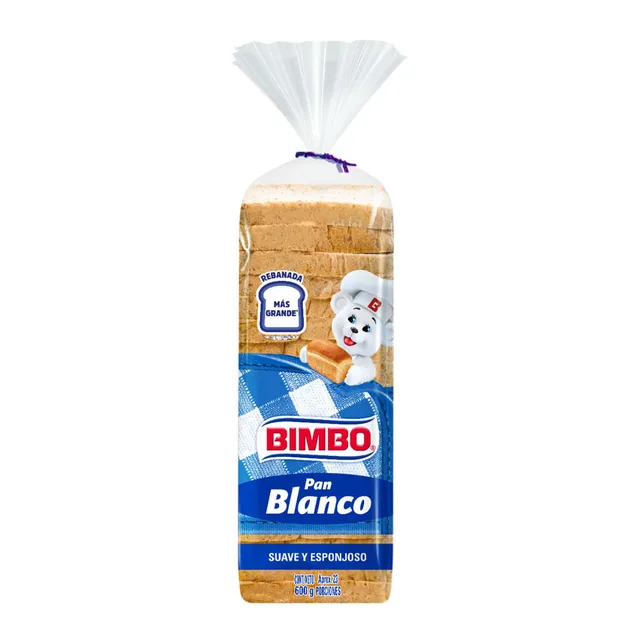 Pan Bimbo Blanco Tajado x600grs