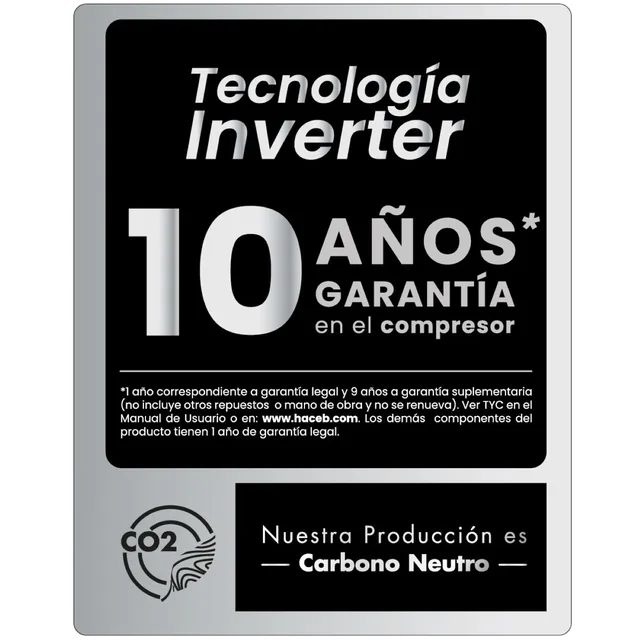 Nevera Haceb No Frost 243 Litros Inverter Manija IntegradaTitanio