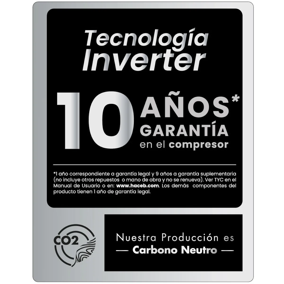 Nevera Haceb No Frost 243 Litros Inverter Manija IntegradaTitanio