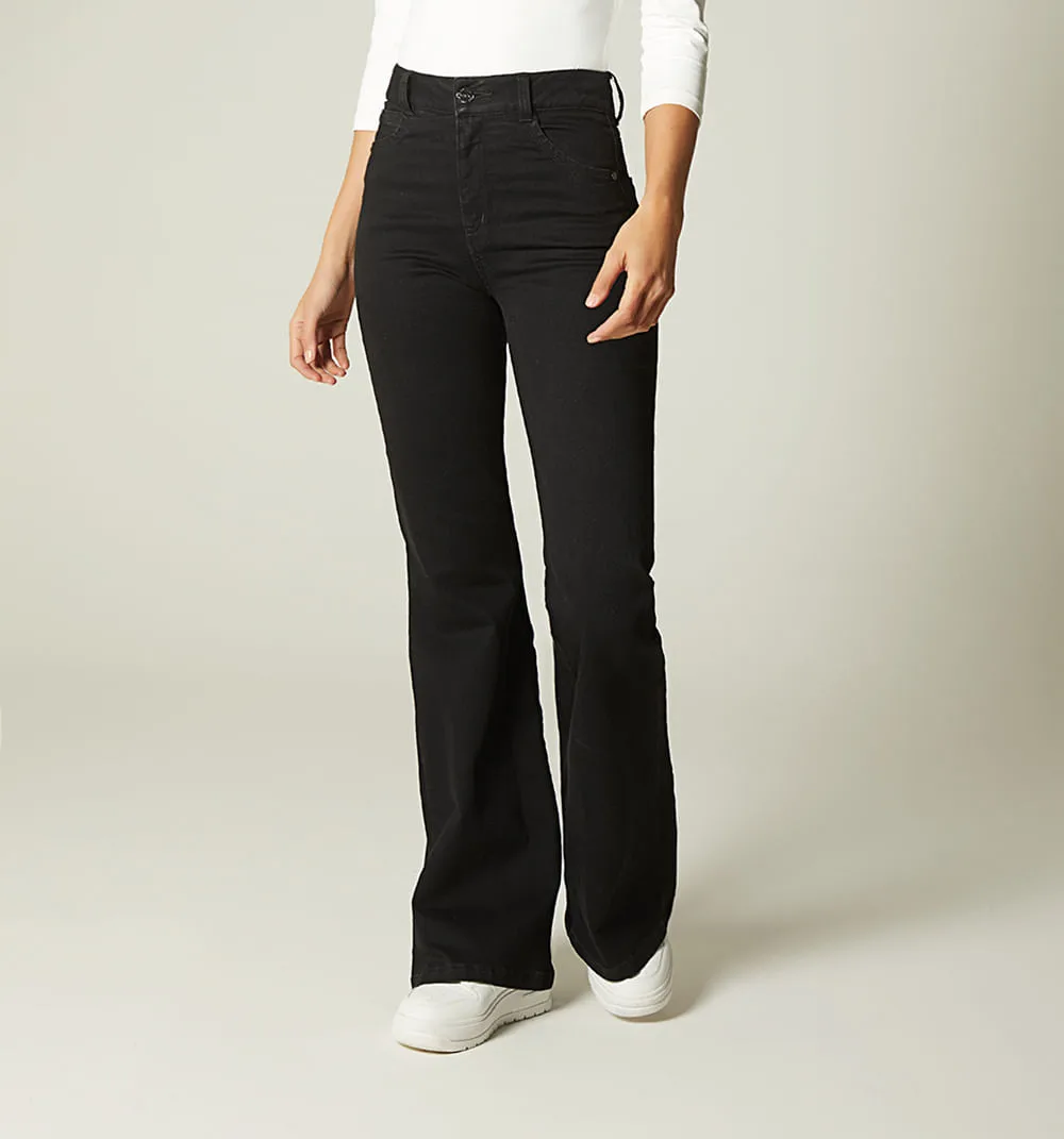 Jean bota campana tiro alto bardot